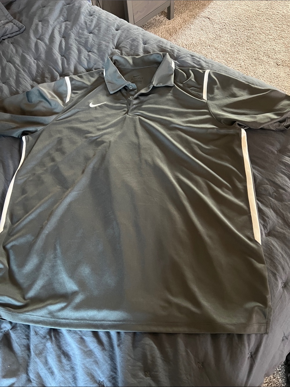 Nike Men's gray  Polo with White Accents